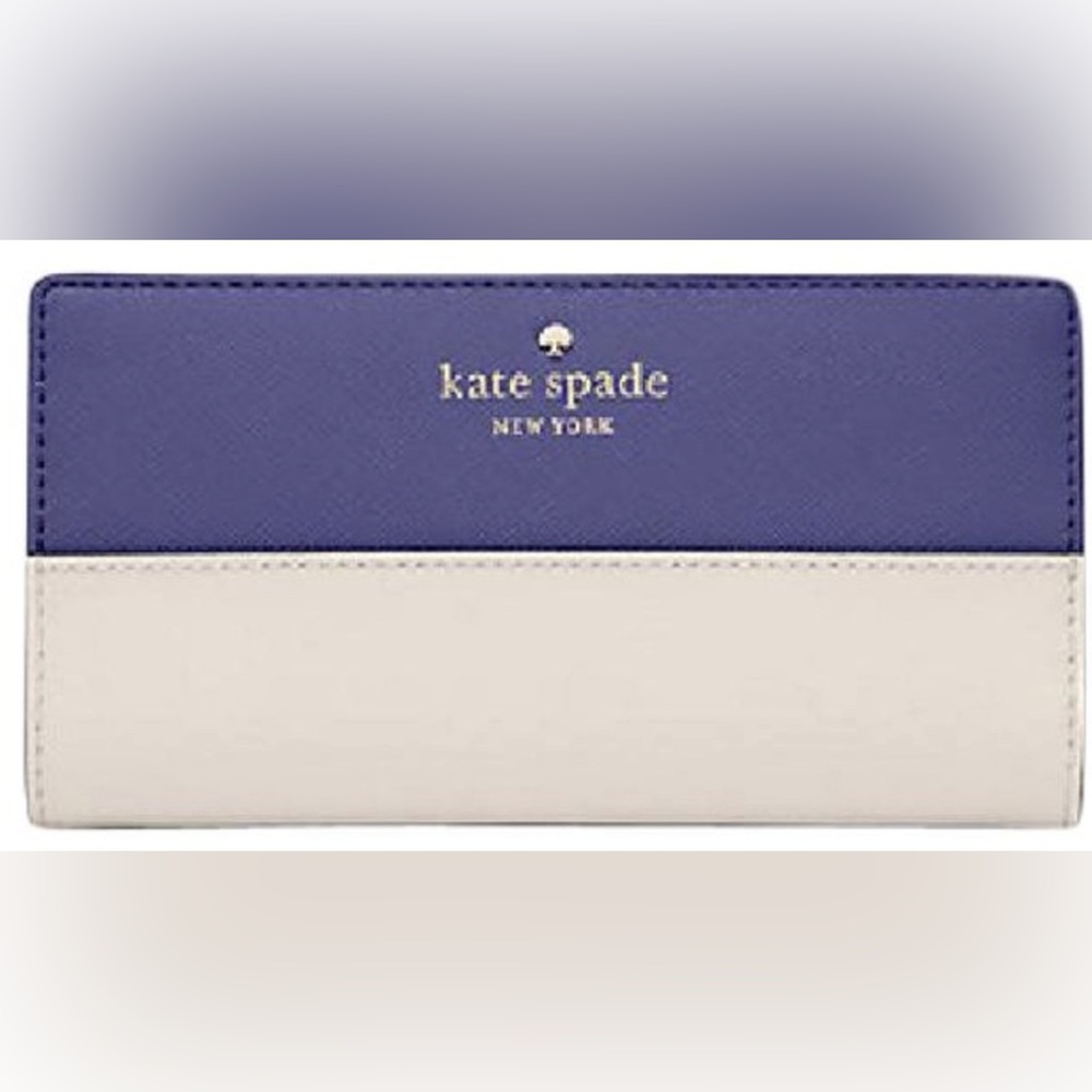 Kate Spade Stacy Wallet in Blue and Cream